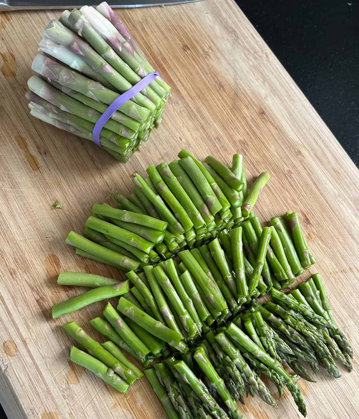 Cutting asparagus.