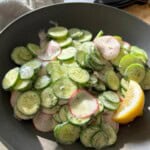 Cucumber Radish Salad in bowl.