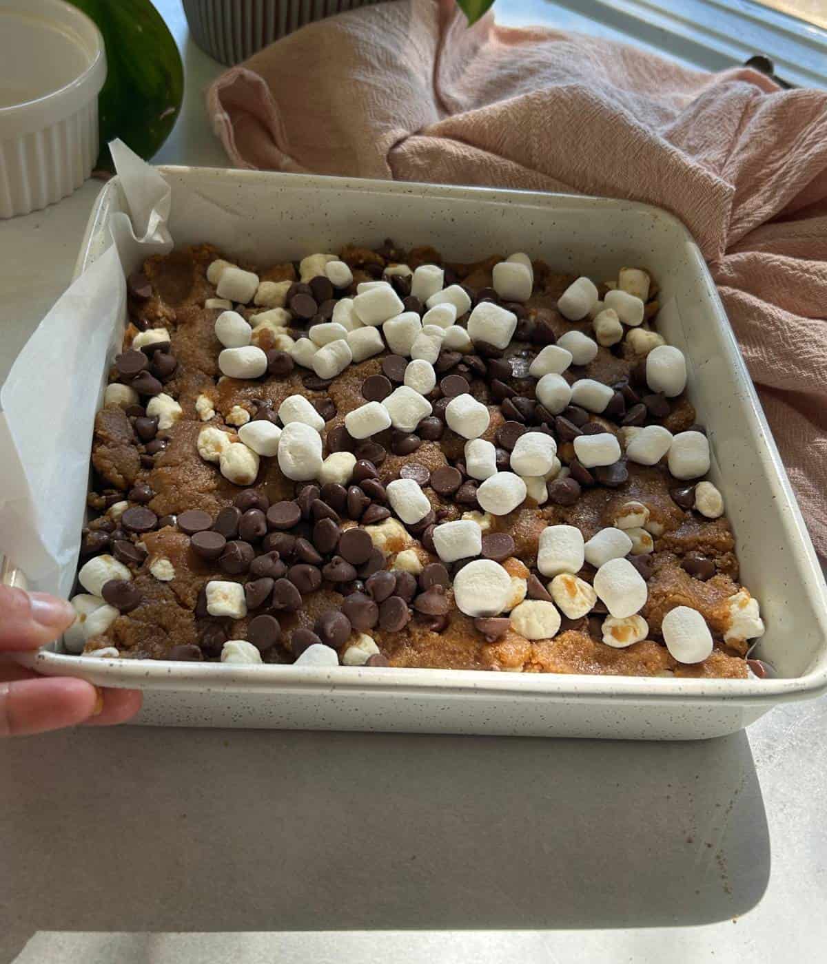 Cookies bars ready to bake.