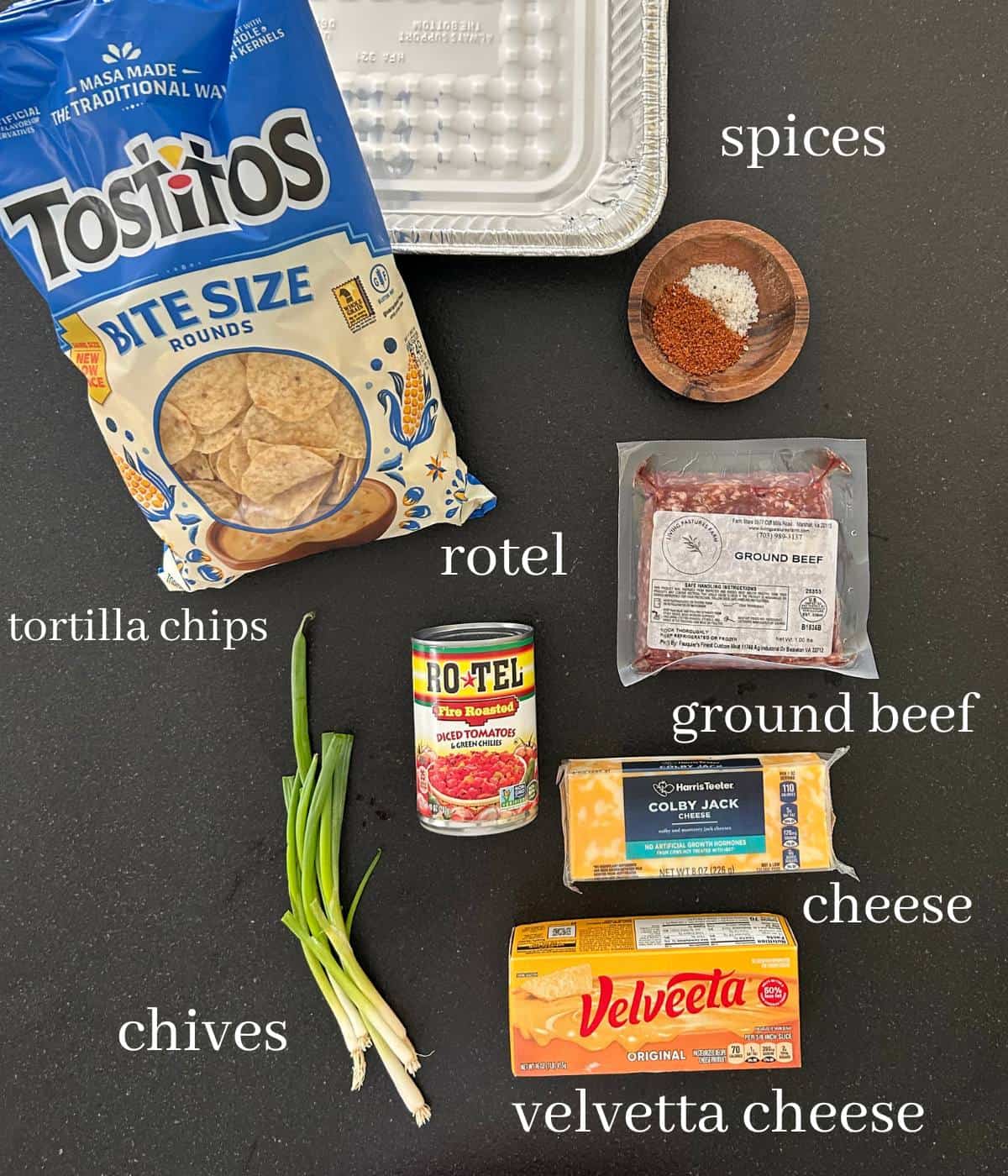 Ingredients for smoked queso.