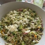 Pearl Couscous Salad ready to eat.