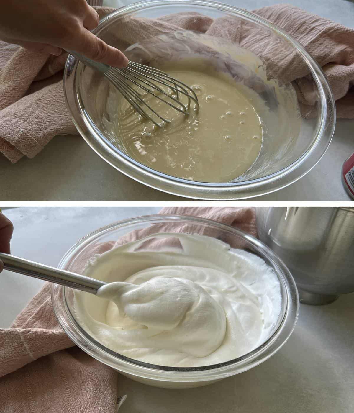 Making vanilla cherry ice cream.
