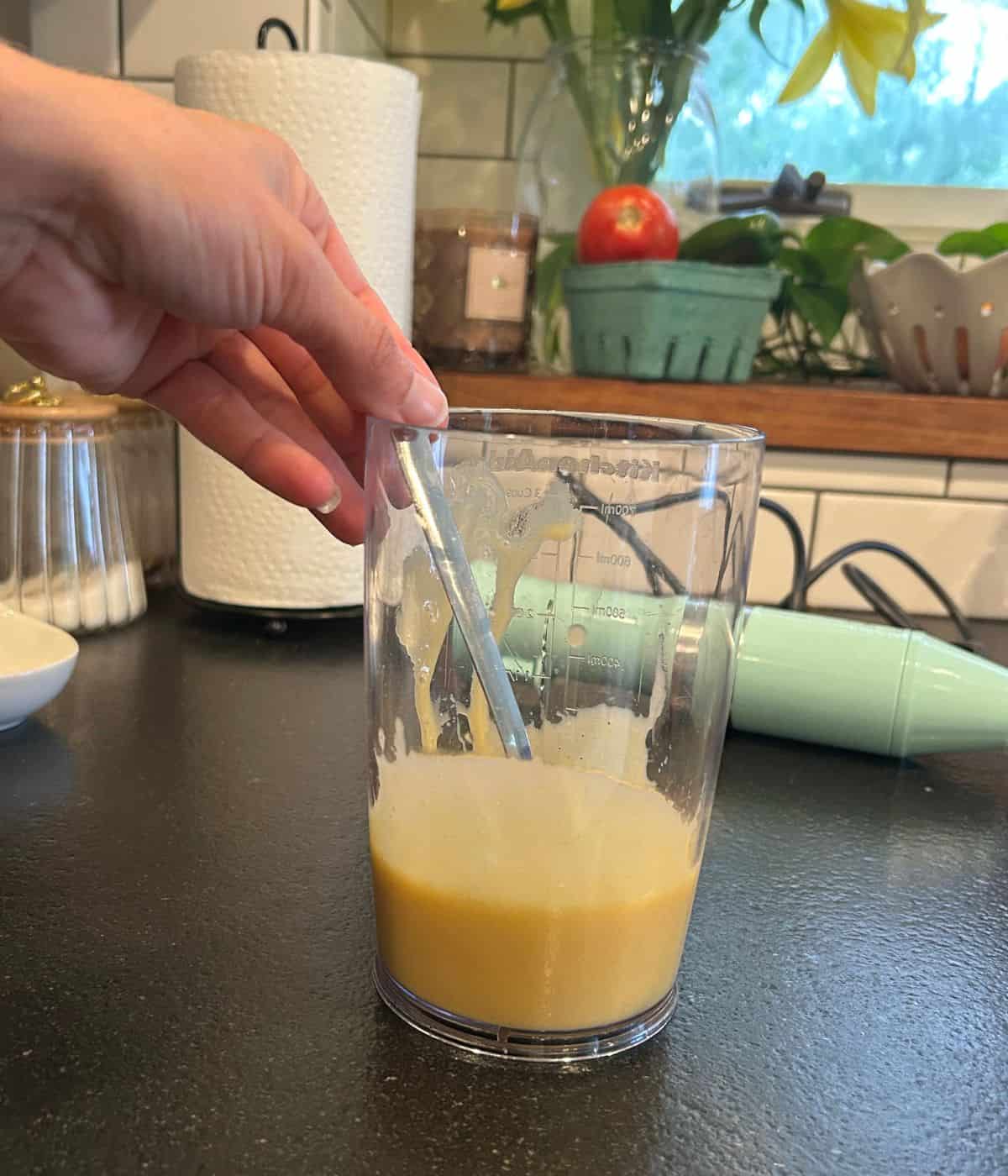 Peach vinaigrette dressing.