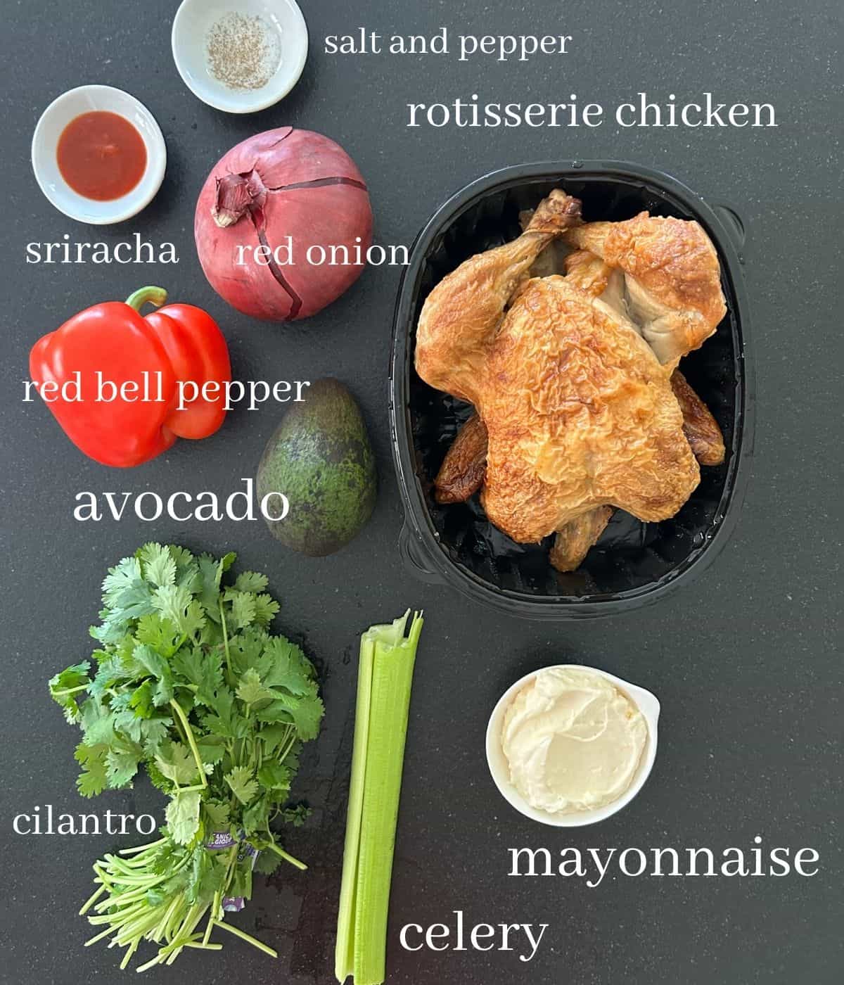 Asian chicken salad ingredients.