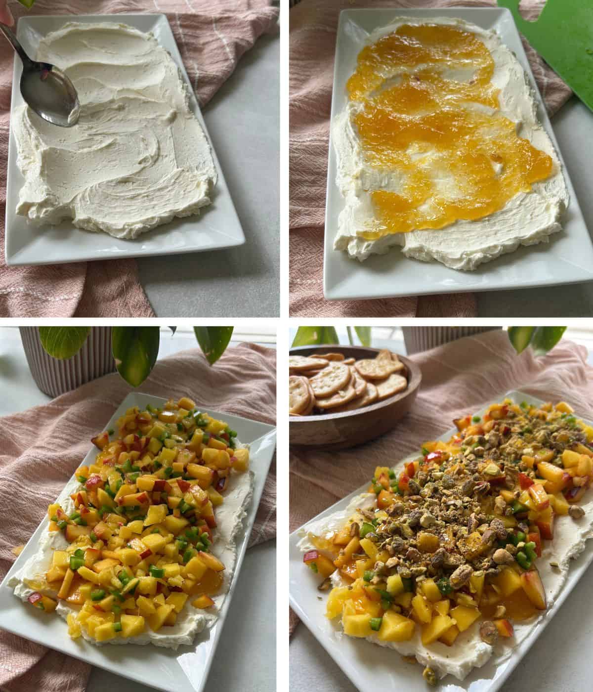 Steps to make goat cheese dip.