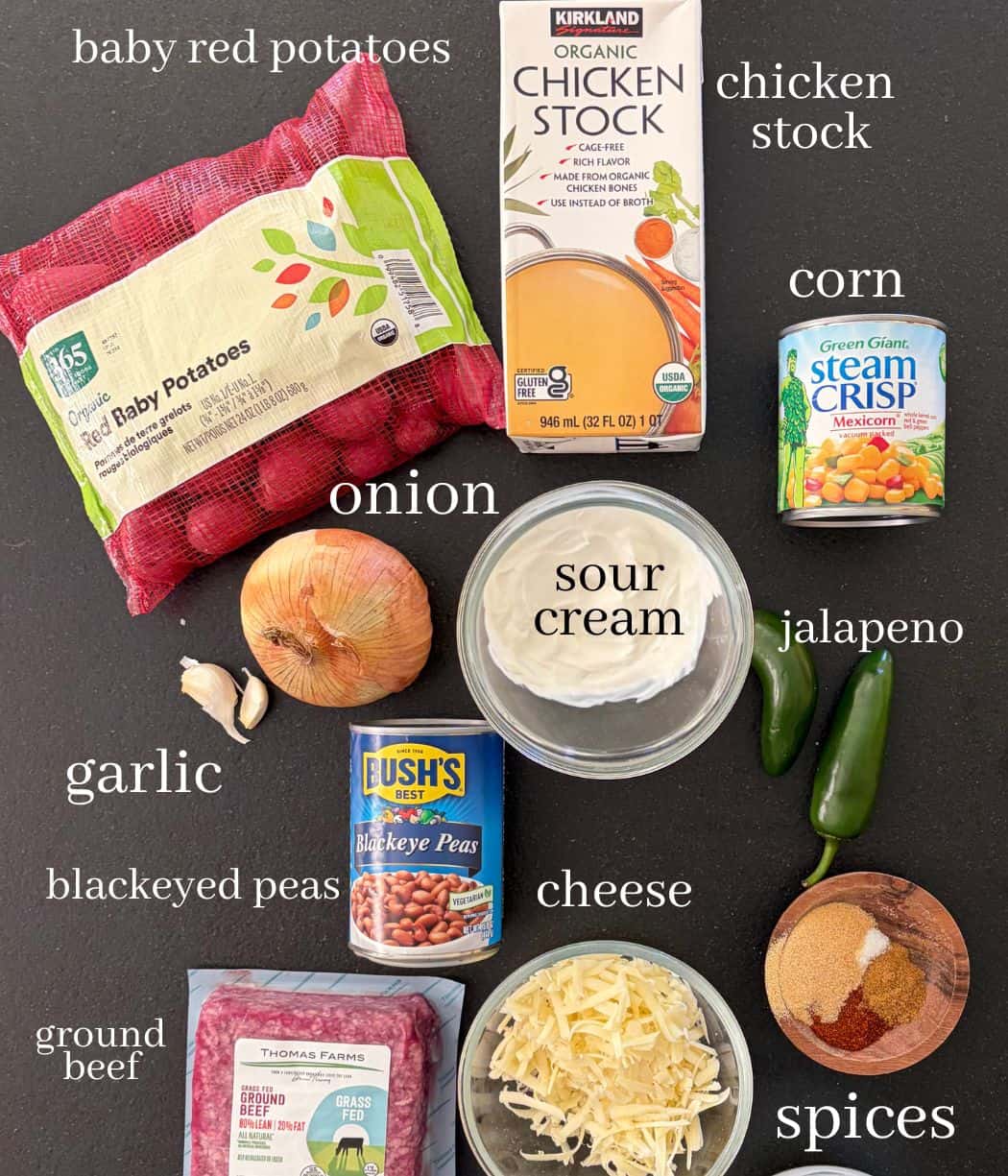 Ingredients for cowboy stew.